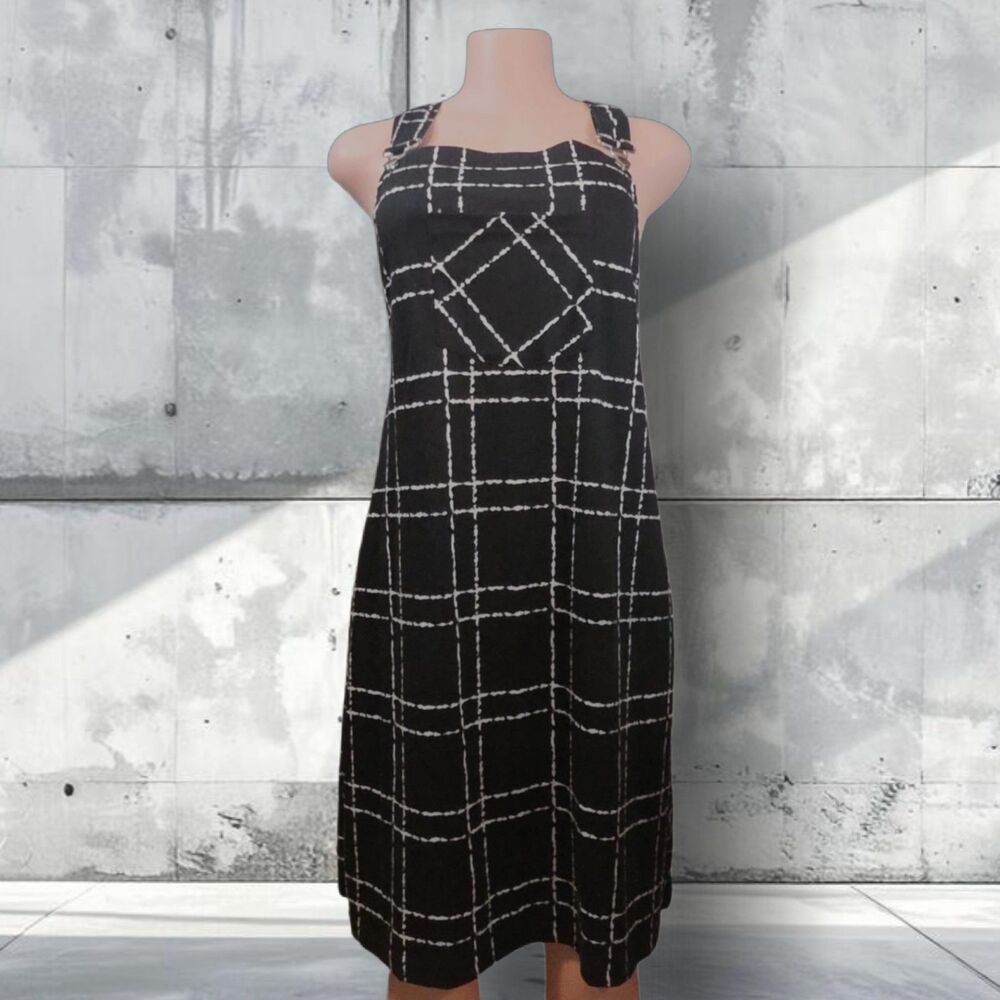 Jolie & Joy Plaid Bib Apron Overall Shift Dress Grunge Goth Alt Plus Size